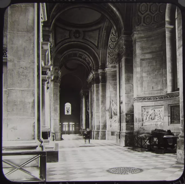 Glass Magic Lantern Slide ST PAULS CATHEDRAL SOUTH AISLE C1890 PHOTO UK LONDON