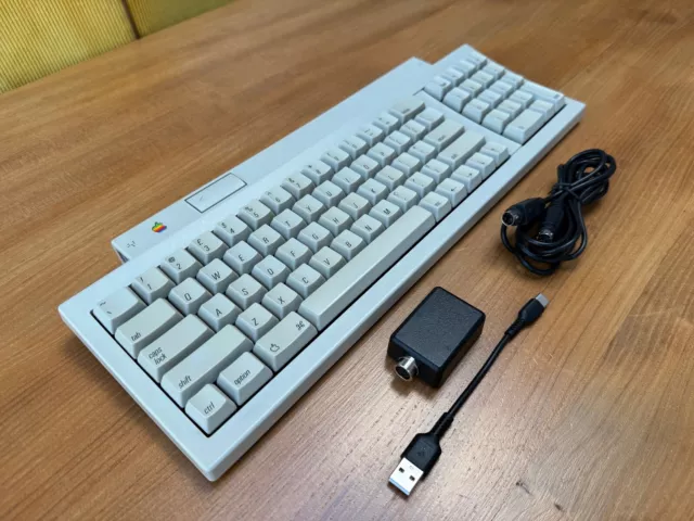Vintage Apple Keyboard II M0487 with ADB to USB converter