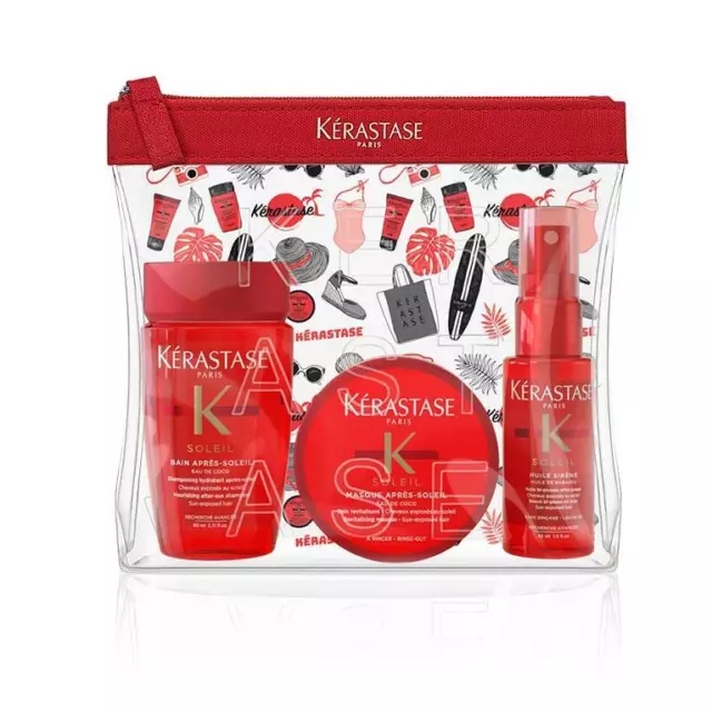 Kerastase Travel Size Bag/Gift Set Shampoo Conditioner Serum Set, 6 Varieties