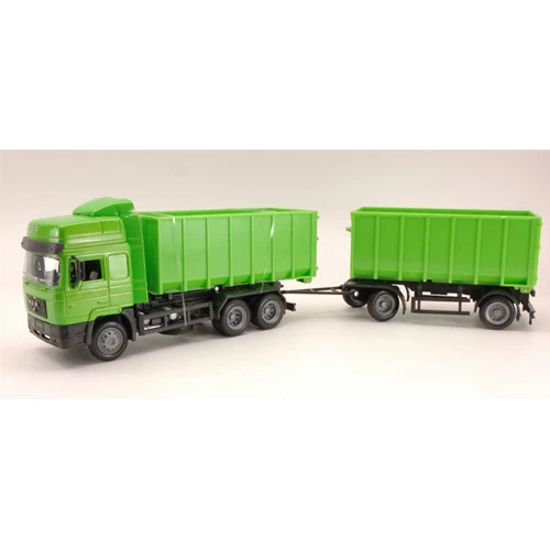 Miniature Eligor 1/43 - Camion MAN F2000 Semi-porte-voitures (réf. 111757), Gris/bleu