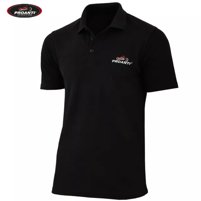 PROANTI Poloshirt Schwarz Sport Motorrad Chopper Motorsport Polo Shirt