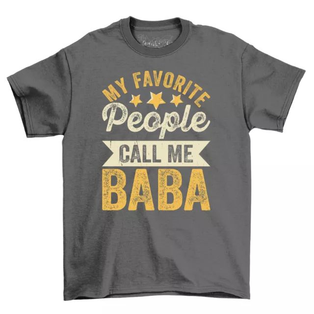 Favorite People Call Me Baba T-Shirt, Grandparent Gift, Shirt for Grandfather