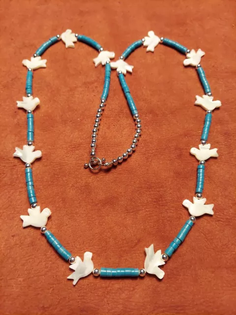Native American Carved Shell Fetish Necklace