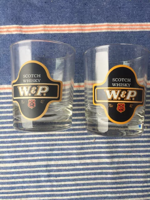 2x W&P Rare item-W & P Scotch Whisky Glasses Tumblers