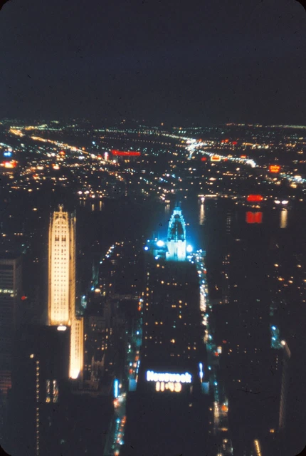ONYC2 Original Slide - 1960's New York City Night Buildings & Architecture  #102