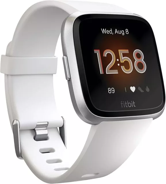 White Fitbit Versa Lite Edition Smart Watch GPS Fitness Activity Trackers