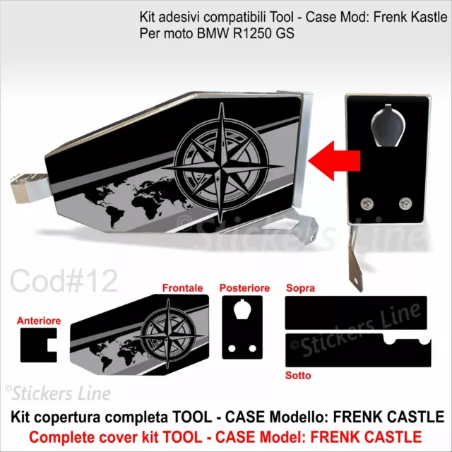 Kit Autocollant Outil Case BMW R1250 GS Adv Style Triple Black C #12 Cassette