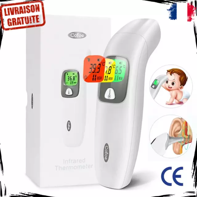 Thermomètre Numérique Infrarouge Médical Sans Contact Bébé Adulte Écran LCD 2