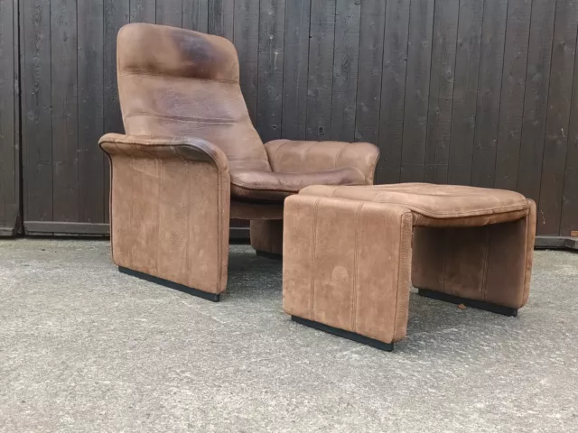 De Sede Relaxsessel DS 50 Leder Sessel & Hocker Ottomane Büffelleder verstellbar