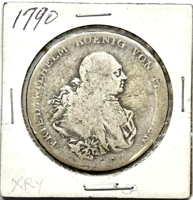 1790-B German State Kingdom of Prussia Thaler KM# 348.2 Ein Reichs Wilhelm II