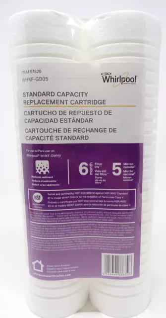 Cartuchos de repuesto estándar Whirlpool WHKF-GD05 genuinos paquete de 2 nuevos/sellados