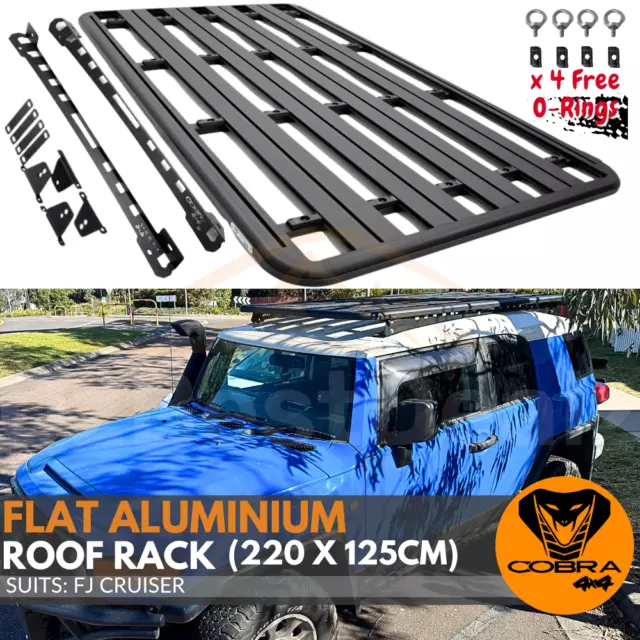 Aluminium Flat Roof Rack Cage Fits FJ Cruiser 2011+ 220cm x 125cm Mounts Tradie