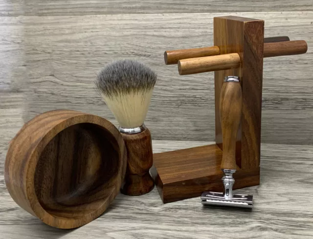Classic 5 Piece Shaving Set |DE Safety & Badger Brush & Bowl | Men's Gift Kit 3