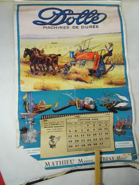 publicité affiche ancienne DOLLE  1930 MACHINE AGRICOLE art populaire TRACTEUR