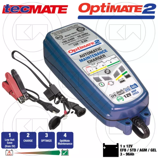 Mantenitore Di Carica Caricabatteria Tecmate Optimate 2 Per Batterie Moto 12V