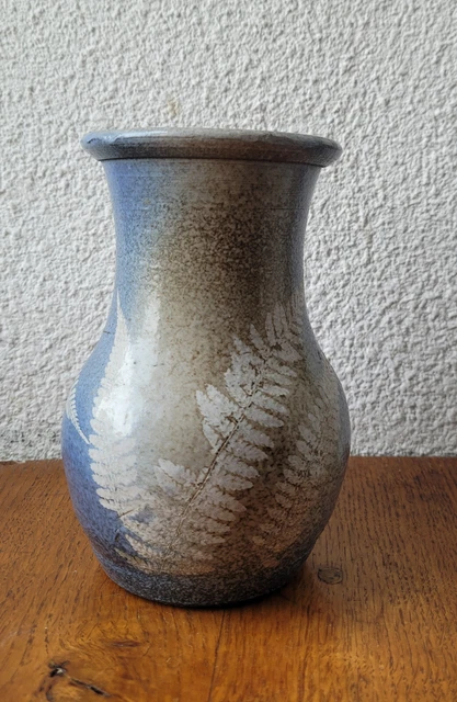 Vase Poterie Portugais Bleu Et Blanc – C. Vieira – Açores – Fait Main 1996