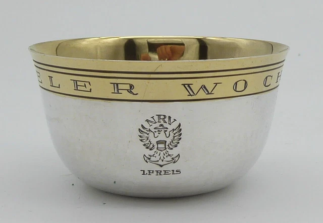 GERMAN SOLID SILVER 'KIEL WEEK' SAILING TROPHY BOWL TUMBLER CUP 1963 62 g