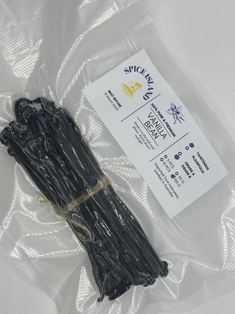 VANILLA BEANS GRADE B,  12 CM+, GREAT FOR EXTRACT 100 grams