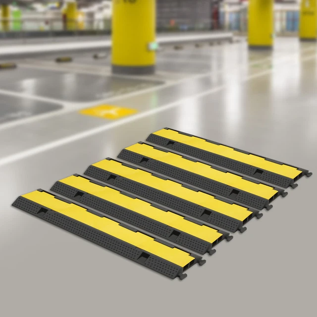 5pcs Speed Bumps, 2 Channel Wire Hose Cover Guard 11000lb Cable Protector Ram US