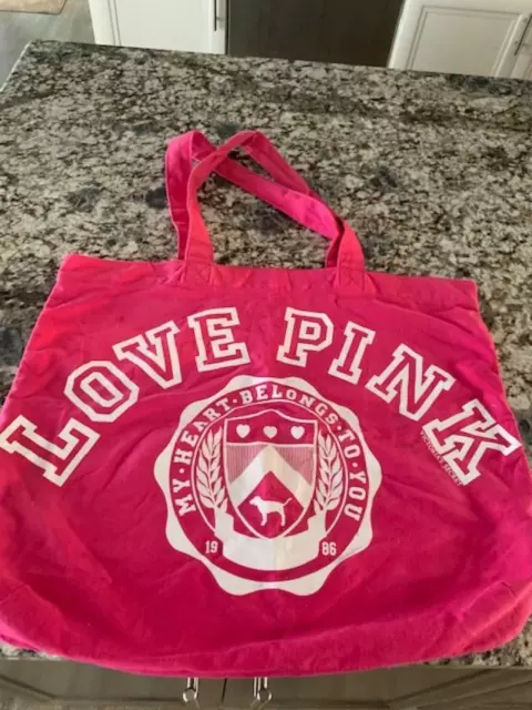 NWOT Victoria's Secret PINK Canvas Tote Bag Large