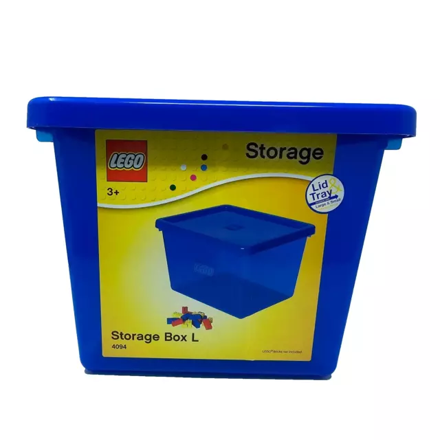 LEGO Storage Box Large Blue Tub Lid Organizer Toy Box 4094 L 15x11x9 Empty