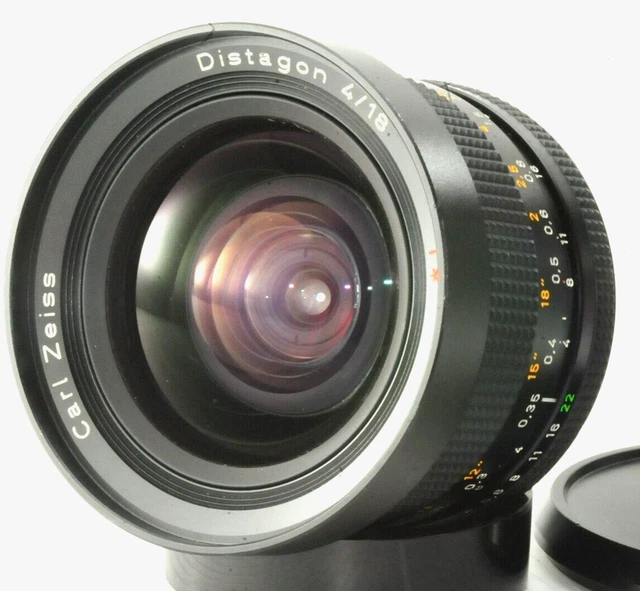 EXC + 5 Contax Carl Zeiss Distagon T 18mm F/4 Mmj Mf Objektiv C/Y Halterung Aus