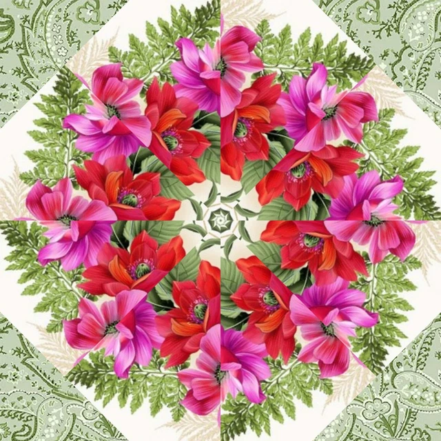 Kit de bloque precortado acolchado acolchado jardín floral rosa 6-6" pila n Whack