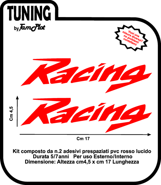 Adesivi Numeri Racing Personalizzabili - Sticker Per Casco, Moto E Auto - Foto 3