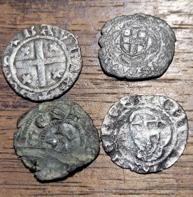 Lotto 4 monete antiche medievali Savoia Savoie Rarità da classificare e studiare