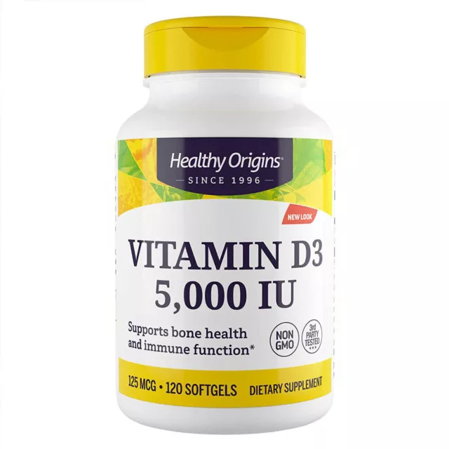 Healthy Origins Vitamin D3 5000 IU, 120 Kapseln