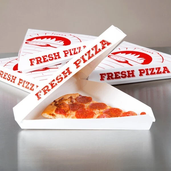 400 Pack Choice Clay Coated Clamshell Restaurant Pizzeria Pizza Slice Box