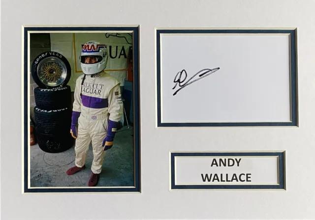 Andy Wallace Signed A4 Photo Mount Display Le Mans Autograph Jaguar