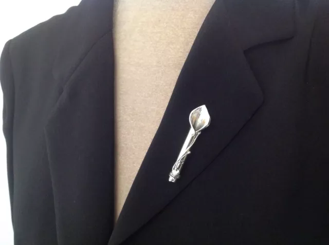 2x Sterling Silver posy flower holder Vase Lapel Pins Groom Father of the Bride