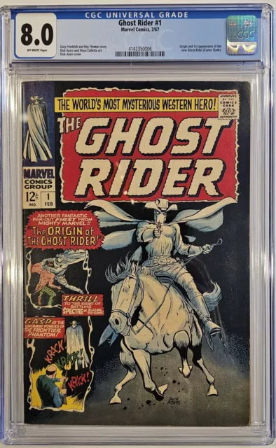 Ghost Rider #1 - Marvel 1967 CGC 8.0 Origin and 1st App of the new Ghost Rider