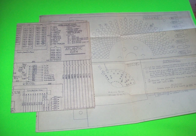 ATLANTIC CITY BINGO Pinball Machine Schematic Wiring Diagram Vintage