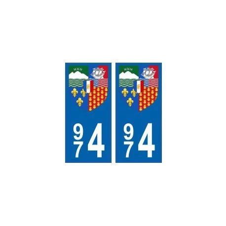 Lot De 4 Stickers Autocollants Drapeau De La Réunion Pour Voiture Et Moto - Neufs