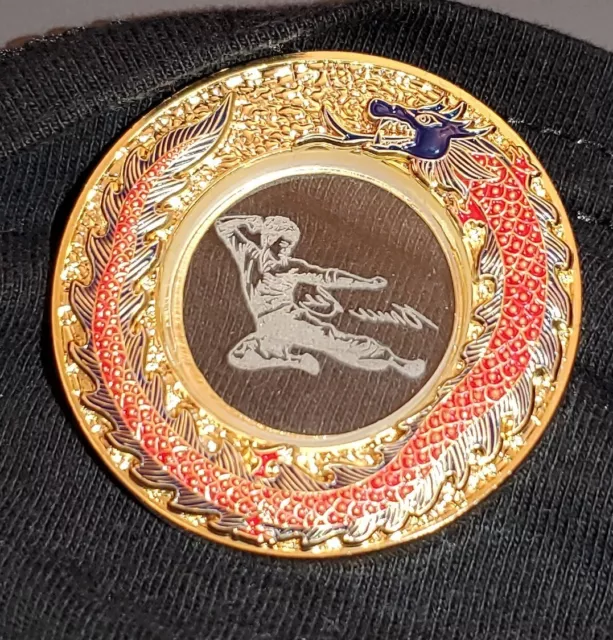 BRUCE LEE GLASS Coin Retro Autographed Old Martial Arts China Kick