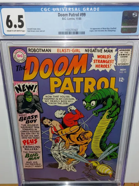 Doom Patrol #99 Cgc 6.5 Fn+ First Appearance Beast Boy(Changeling) Teen Titans