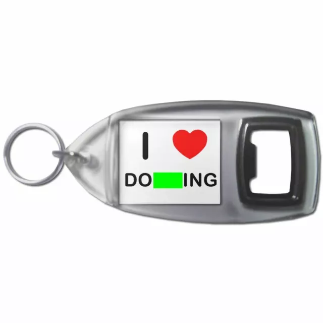 I Love Heart D*gging - Plastic Bottle Opener Key Ring New