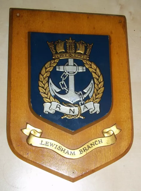 Royal Naval Association Lewisham Branch plaque shield crest navy RNA RN Vintage