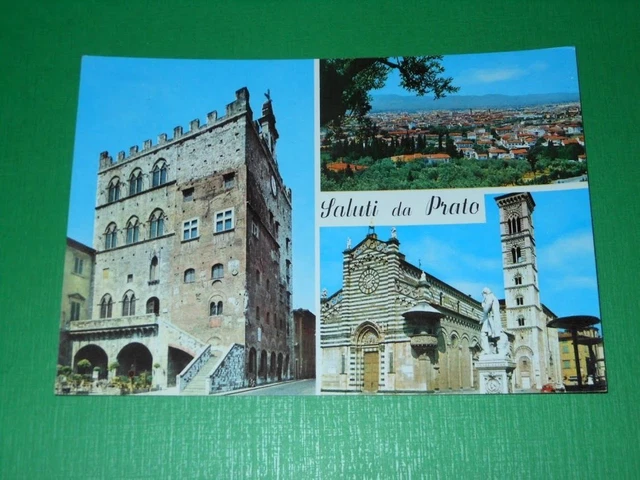 Cartolina Saluti da Prato - Vedute diverse 1960 ca.