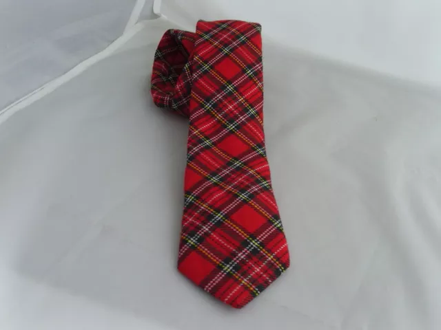 (7B} Tartan Red Red Mens Classic Necktie-TIES-3.3" = 8cm Width-P&P 2UK>1st Class 3