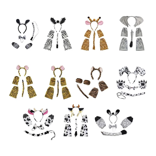 BESPORTBLE Lot De 4 Bandeaux Oreilles D'Âne – Accessoire Déguisement Animaux – Idéal Halloween, Fête, Cosplay Enfant & Adulte – Gris