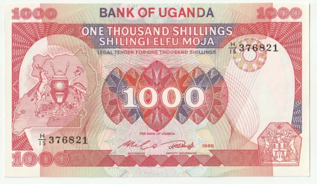 UGANDA 1000 Shillings 1986 UNC, P-26