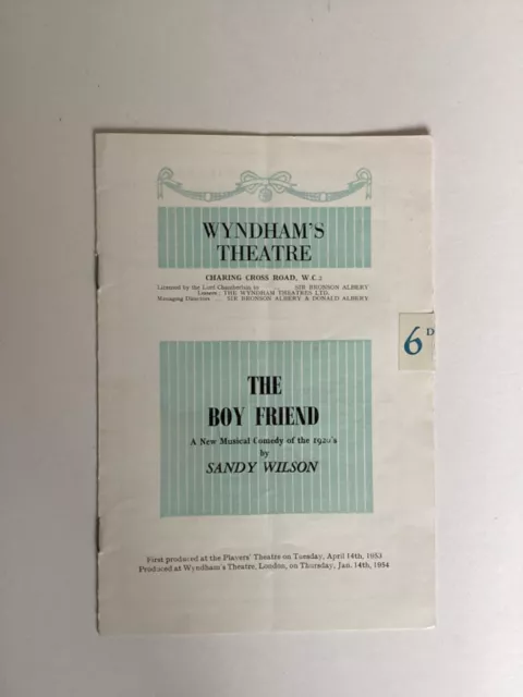 Vintage Theatre Programme/The Boy Friend/Millicent Martin/1954