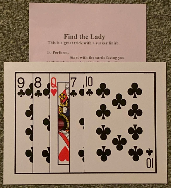 Find the lady jumbo sucker card trick