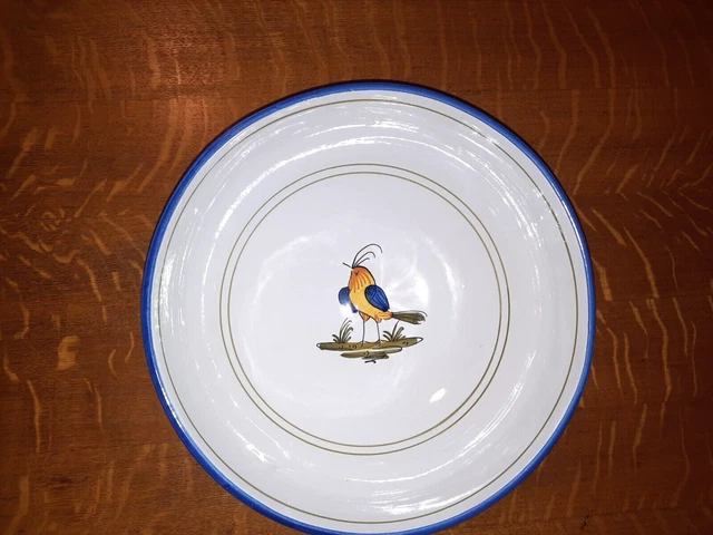 Deruta Italy Majolica Pottery 11-1/2" Serving Bowl, Uccello