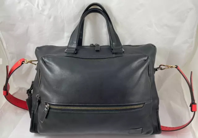 Tumi Harrison Madden Briefcase Laptop Bag Full Leather Black 63001D Reg $595+