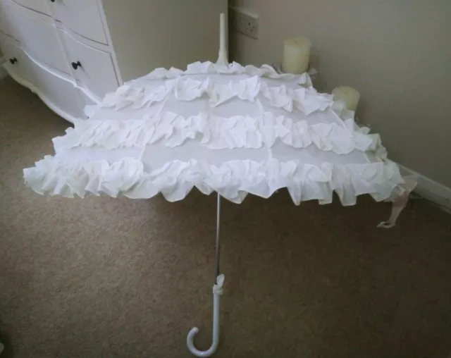 Elegant Ruffled Wedding Sun parasol / Umbrella by Lisbeth Dahl