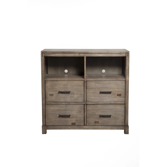 Alpine Sydney 4 Drawer TV/Media Chest Grey 4-drawer